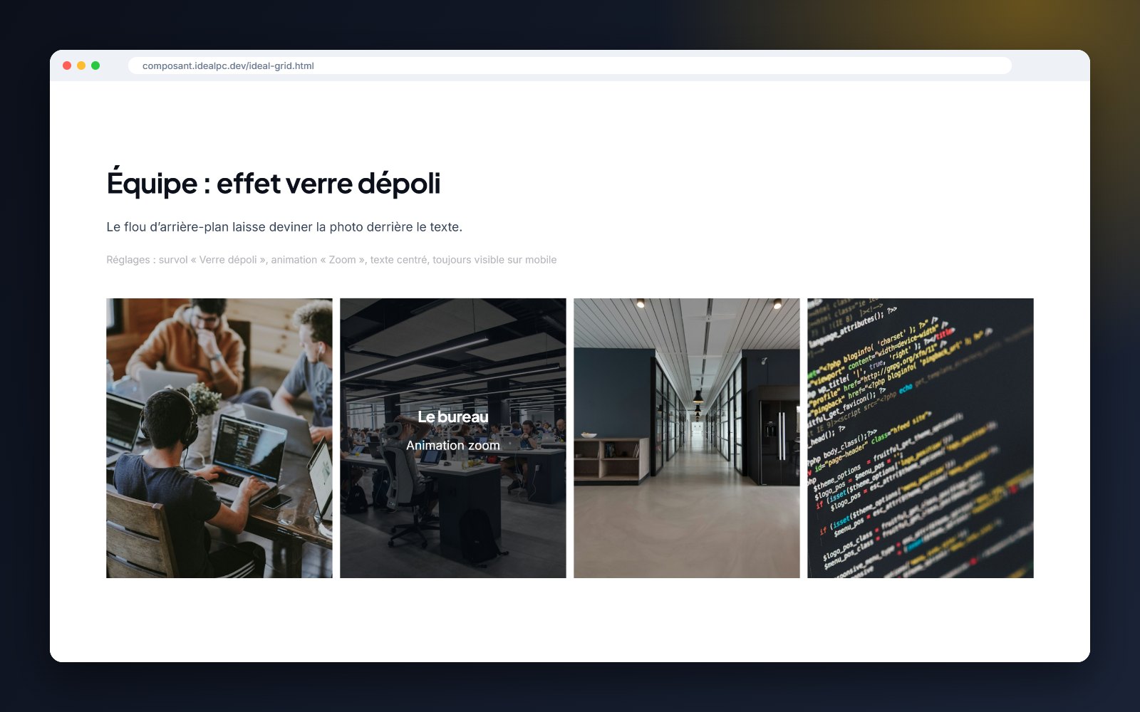 Effet verre dépoli au survol
